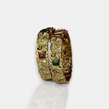 Traditional Antique Gold Temple Design Bangles JH7422