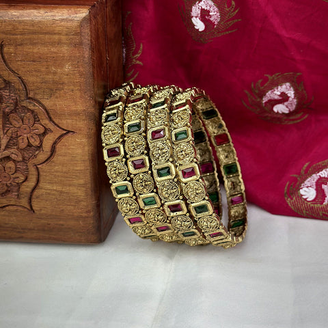 Traditional Antique Gold Temple Design Bangles JH7424