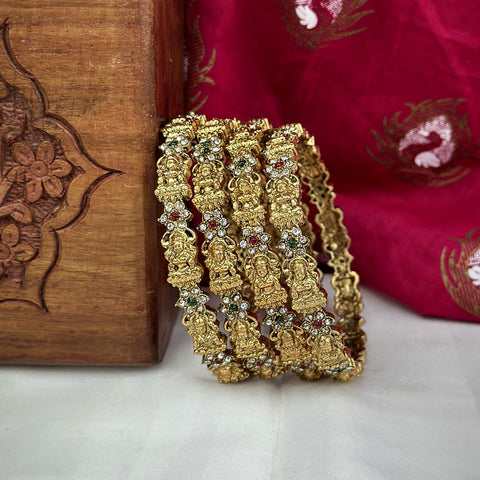 Traditional Antique Gold Temple Design Bangles JH7427