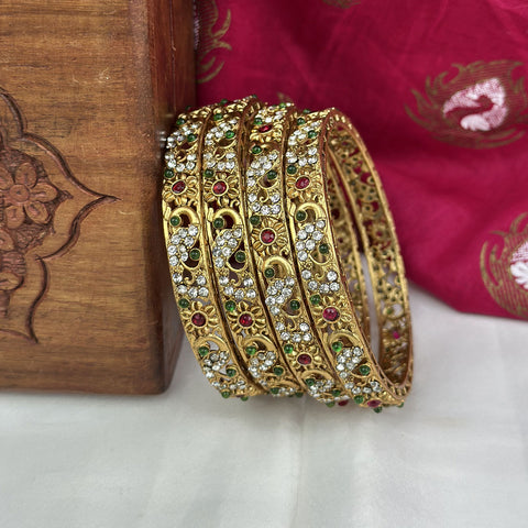 Traditional Antique Gold Temple Design Bangles JH7428