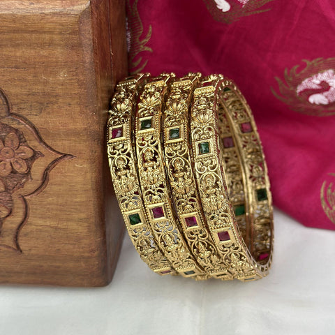 Traditional Antique Gold Temple Design Bangles JH7429