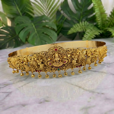 Divine Lakshmi Temple Hip Belt Antique Gold Bridal Vaddanam JH7432