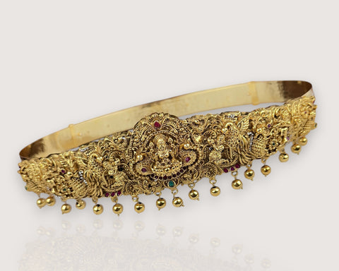 Divine Lakshmi Temple Hip Belt Antique Gold Bridal Vaddanam JH7432