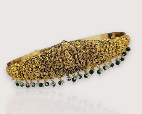 Divine Lakshmi Temple Hip Belt Antique Gold Bridal Vaddanam JH7436