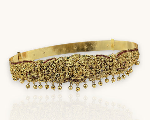 Divine Lakshmi Temple Hip Belt Antique Gold Bridal Vaddanam JH7438
