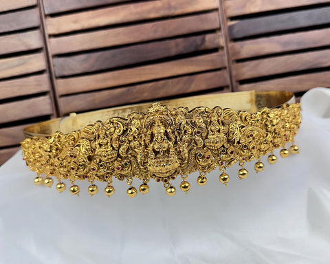 Divine Lakshmi Temple Hip Belt Antique Gold Bridal Vaddanam JH7439