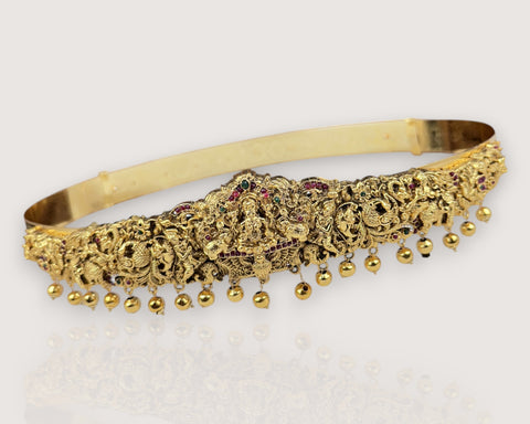 Divine Lakshmi Temple Hip Belt Antique Gold Bridal Vaddanam JH7441