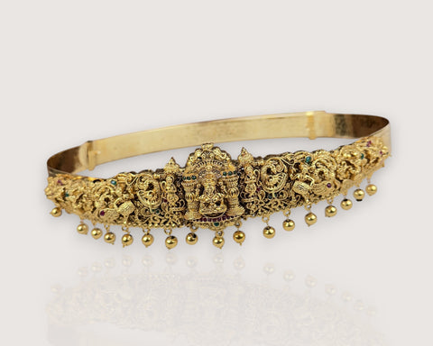 Divine Lakshmi Temple Hip Belt Antique Gold Bridal Vaddanam JH7443
