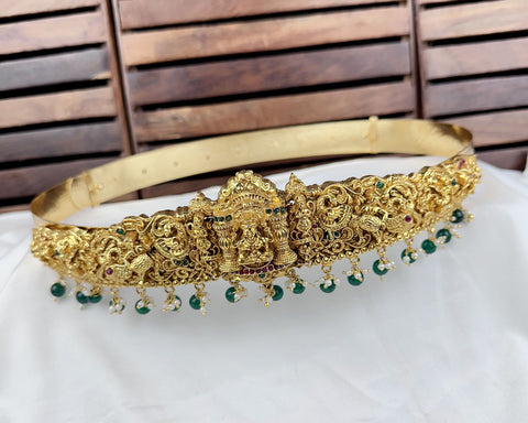 Divine Lakshmi Temple Hip Belt Antique Gold Bridal Vaddanam JH7443