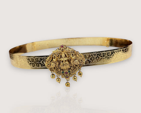 Classic Lakshmi Nakash Hip Belt Antique Gold Temple Vaddanam JH7447