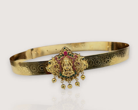 Classic Lakshmi Nakash Hip Belt Antique Gold Temple Vaddanam JH7448