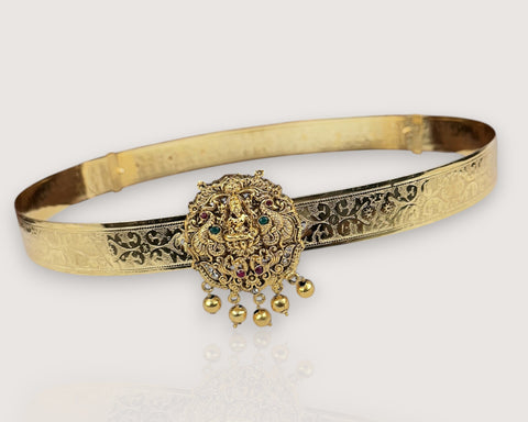 Classic Lakshmi Nakash Hip Belt Antique Gold Temple Vaddanam JH7452