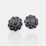 Antique German Silver Floral Stud Earrings