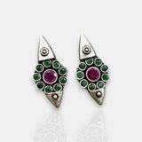 German Silver Navette Stud Earrings