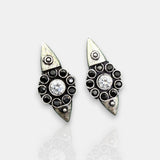 German Silver Navette Stud Earrings