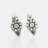 German Silver Navette Stud Earrings