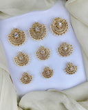 Traditional South Indian Jadai Billai Set of 9 Pcs Hair Pins JH7482