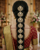 Traditional South Indian Jadai Billai Set of 9 Pcs Hair Pins JH7482