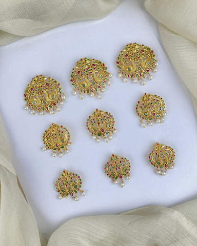 Traditional South Indian Jadai Billai Set of 9 Pcs Hair Pins JH7483
