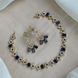 Premium Brass AD Stone Pearls Necklace Set JH7491