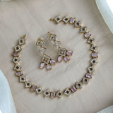 Premium Brass AD Stone Pearls Necklace Set JH7491