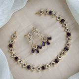 Premium Brass AD Stone Pearls Necklace Set JH7491