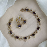 Premium Brass AD Stone Pearls Necklace Set JH7492