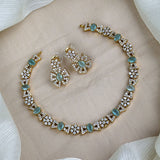 Premium Brass AD Stone Pearls Necklace Set JH7493
