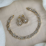 Premium Brass AD Stone Pearls Necklace Set JH7493