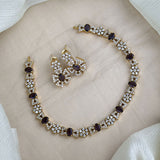 Premium Brass AD Stone Pearls Necklace Set JH7493