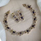 Premium Brass AD Stone Pearls Necklace Set JH7495