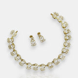 Premium Brass AD Stone Pearls Necklace Set JH7496