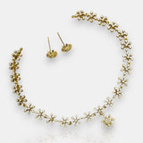 Premium Brass AD Stone Pearls Necklace Set JH7497