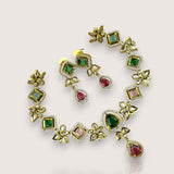 Premium Brass AD Stone Pearls Necklace Set JH7503
