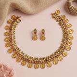 Premium Brass AD Stone Pearls Necklace Set JH7511