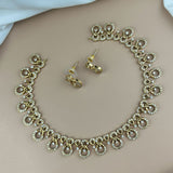 Premium Brass AD Stone Pearls Necklace Set JH7521
