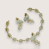 Premium Brass AD Stone Pearls Necklace Set JH7524