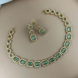 Premium Brass AD Stone Pearls Necklace Set JH7527