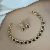 Premium Brass AD Stone Pearls Necklace Set JH7527