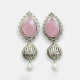 Oxidised German Silver Gemstone Earrings JH7550
