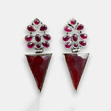 Oxidised German Silver Gemstone Earrings JH7551