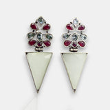 Oxidised German Silver Gemstone Earrings JH7551