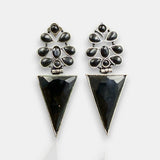 Oxidised German Silver Gemstone Earrings JH7551