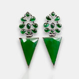 Oxidised German Silver Gemstone Earrings JH7551