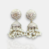 Oxidised German Silver Gemstone Earrings JH7553