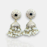 Oxidised German Silver Gemstone Earrings JH7553