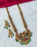 Divine Lord Srinivasa Temple Haram Necklace Set with Antique Finish