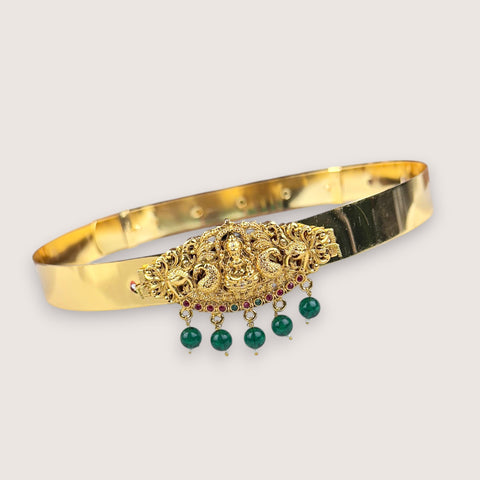 Beautiful Gold Plated Adjustable Temple Hip Belt Kamarband For Kids JH7572