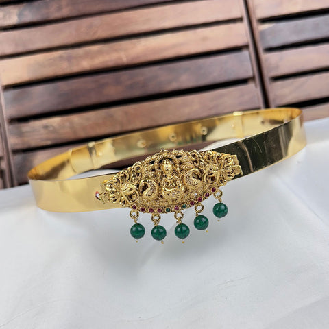 Beautiful Gold Plated Adjustable Temple Hip Belt Kamarband For Kids JH7572