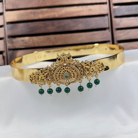 Beautiful Gold Plated Adjustable Temple Hip Belt Kamarband For Kids JH7573
